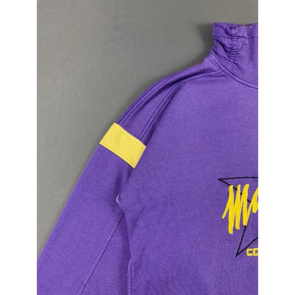 Rare Vintage Converse Magic Johnson Purple Yellow Sweater Lakers Zip Neck Medium - Picture 4 of 16